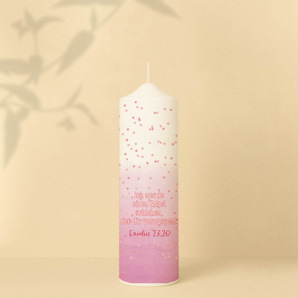 Personalisierte Geburtstagskerze mit Fischmotiv und Konfetti-Design – erhältlich in Blau oder Rosa, fröhlich und liebevoll gestaltet.